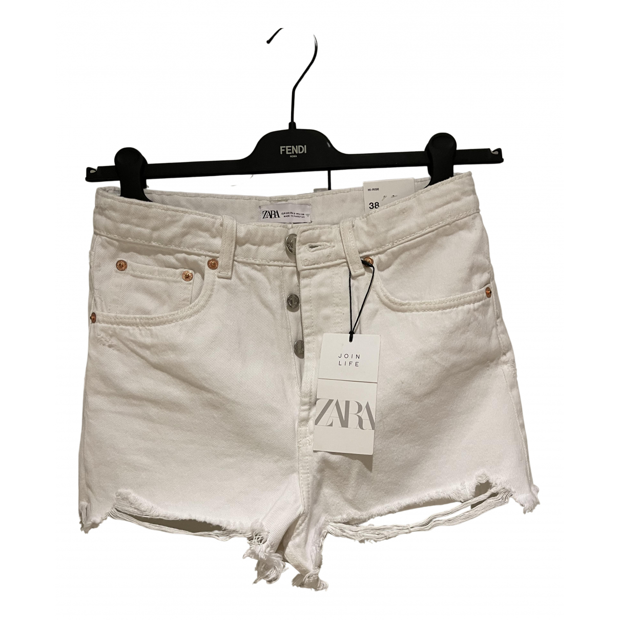 White denim - jeans shorts Zara White 